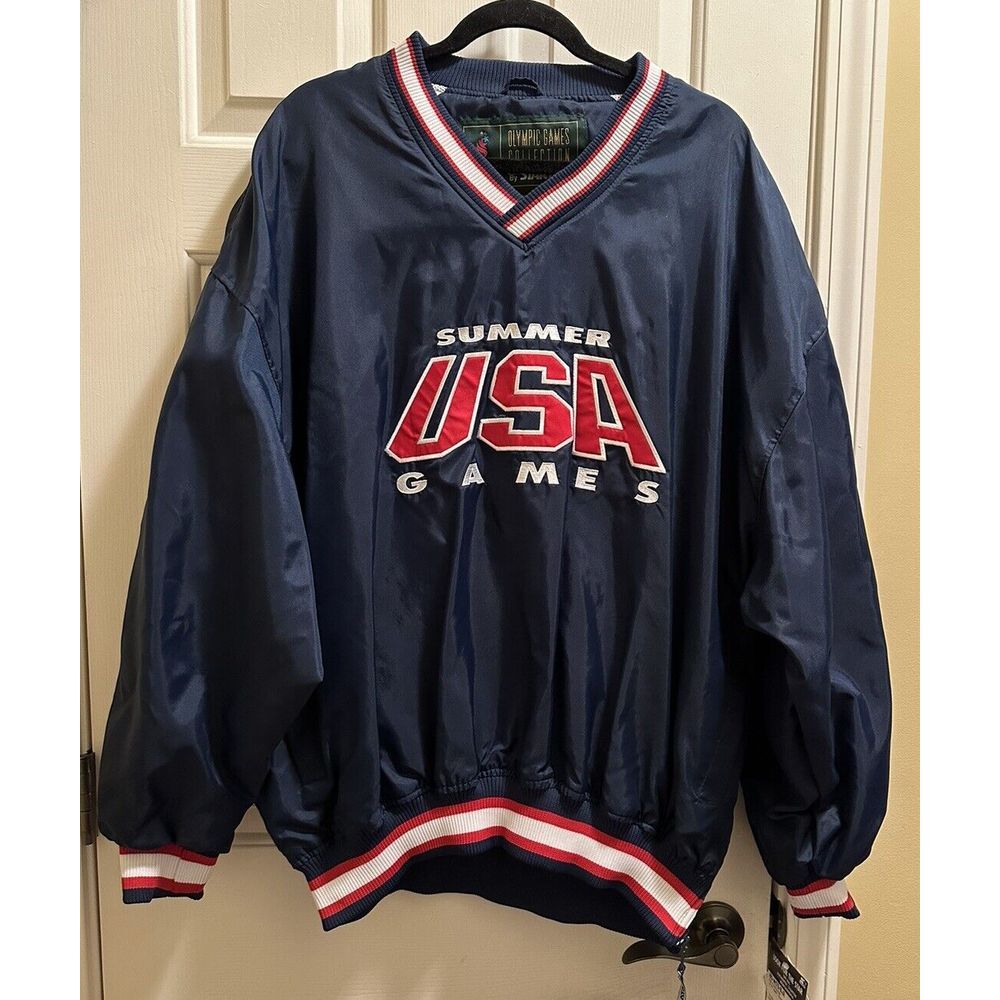 NWT Vintage STARTER Atlanta Olympic 1996 Summer Games Pullover‎ USA 2XL RW&B!